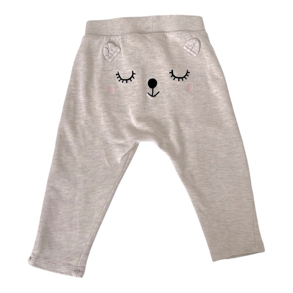 051 H&M 12-18 Month Girl Beige Sweatpants - Picture 1 of 5